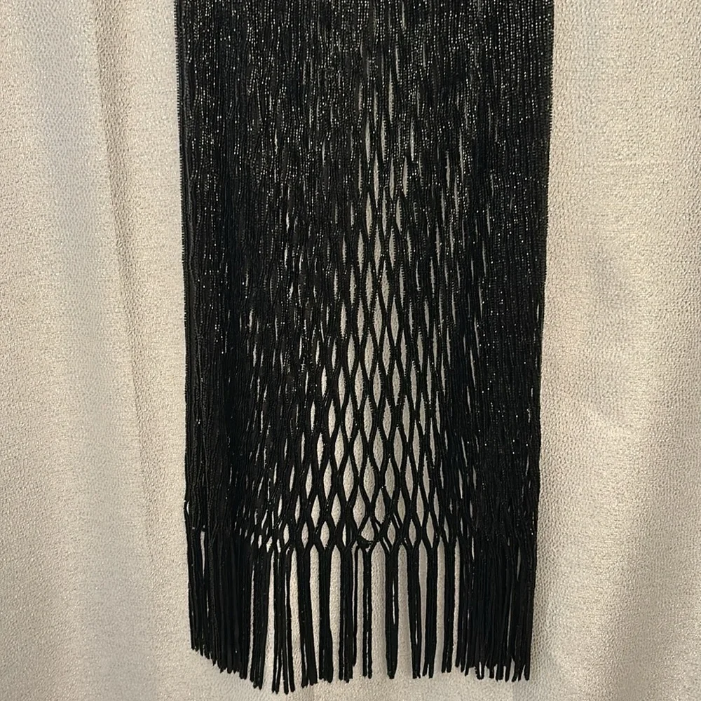 Elegant Black Fringe Skirt - Picture 3 of 12